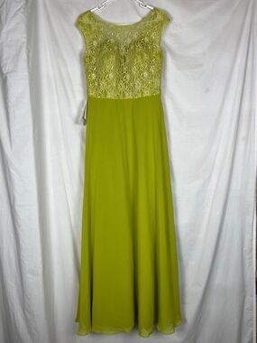 NWT Cicinia Pea Green Treasure Lace Long Maxi Dress